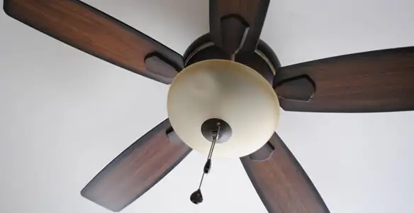 Fully installed ceiling fan with balanced blades and light fixture in Bellevue, WA