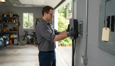 Electric vehicle charger installation with dedicated 240-volt circuit in Bainbridge Island, WA