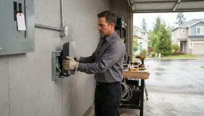 Home EV charger installation by a Bellevue, WA electrician