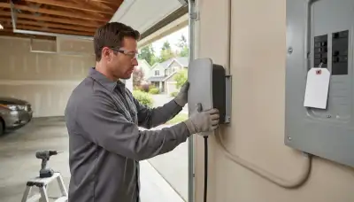 Electrician installing an EV charger with a dedicated 240-volt circuit at a Bellevue, WA home