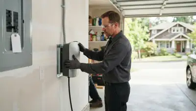 Home EV charger installation by a Bellevue, WA electrician