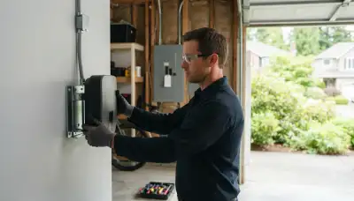 Electric vehicle charger installation with dedicated 240-volt circuit in Mercer Island, WA