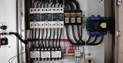 Electrical panel installation with organized circuit breakers and wiring in Bellevue, WA