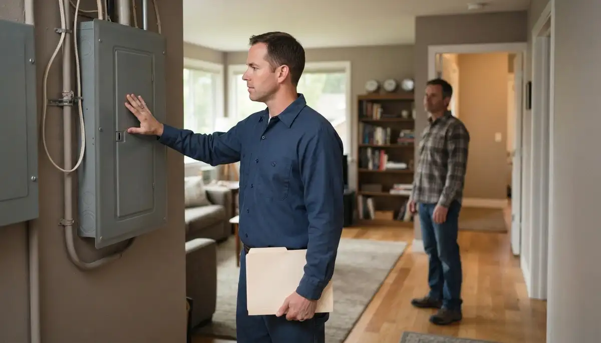 Bellevue, WA electrician presents prioritized home electrical inspection findings to a homeowner