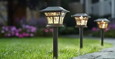 landscape lighting installation services with professionally installed pathway lights in Bellevue, WA