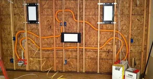 new construction wiring project displaying complete electrical system layout installed by professionals in Bellevue, WA