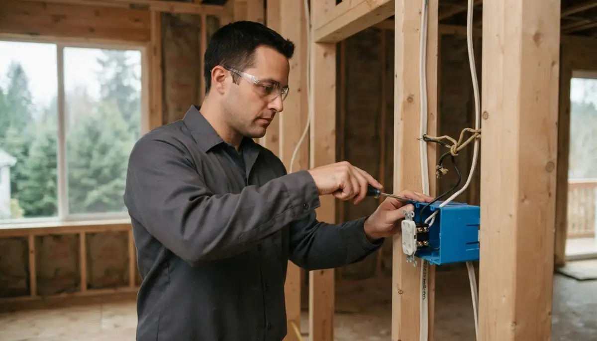 Electrician rewiring a Bellevue, WA home and adding dedicated circuits for modern electrical loads