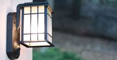 security light installation services with professionally mounted exterior wall light in Bellevue, WA